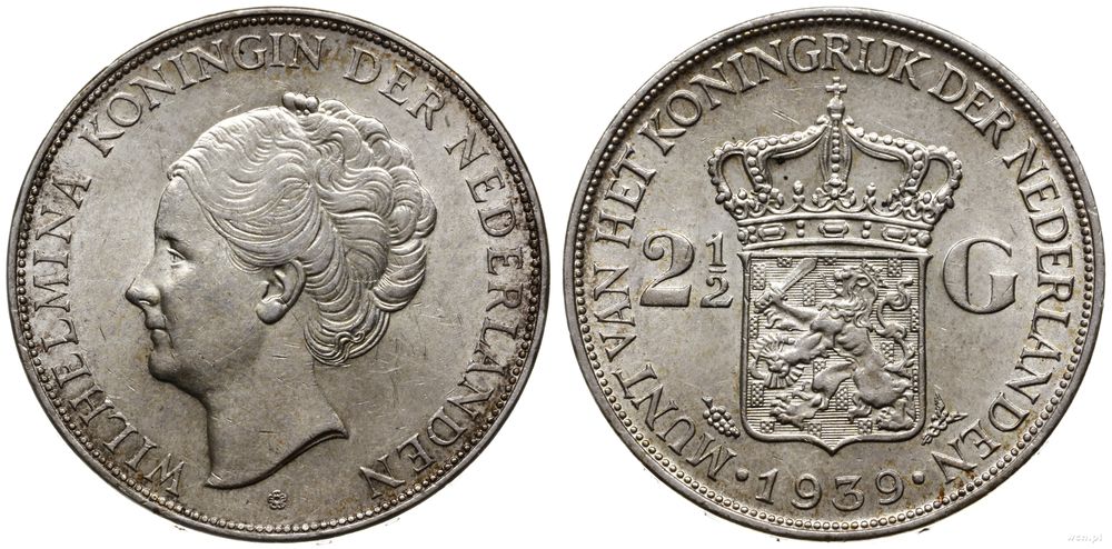 Niderlandy, 2 1/2 guldena, 1939