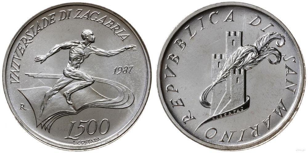 San Marino, 500 lirów, 1987