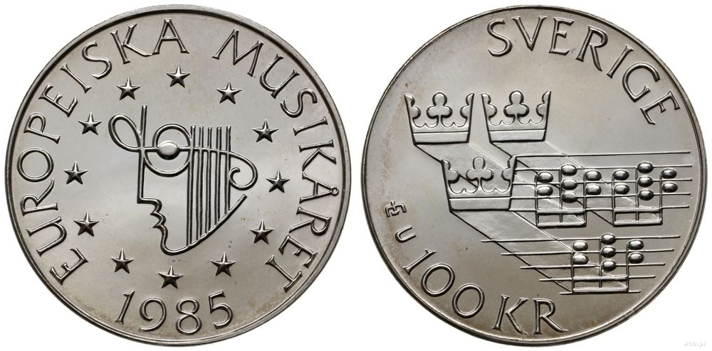 Szwecja, 100 kronor, 1985