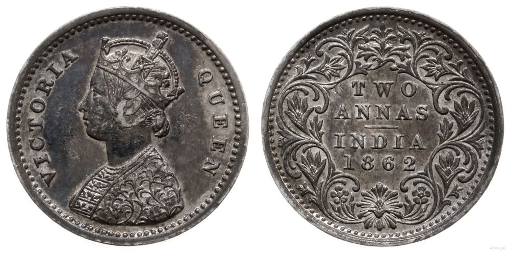Indie, 2 anna, 1862
