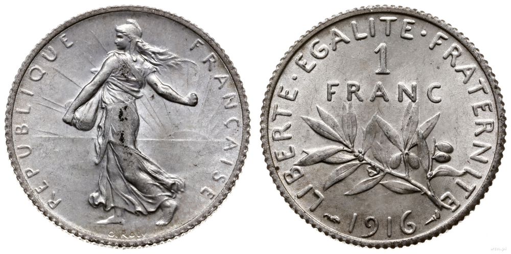 Francja, 1 frank, 1916