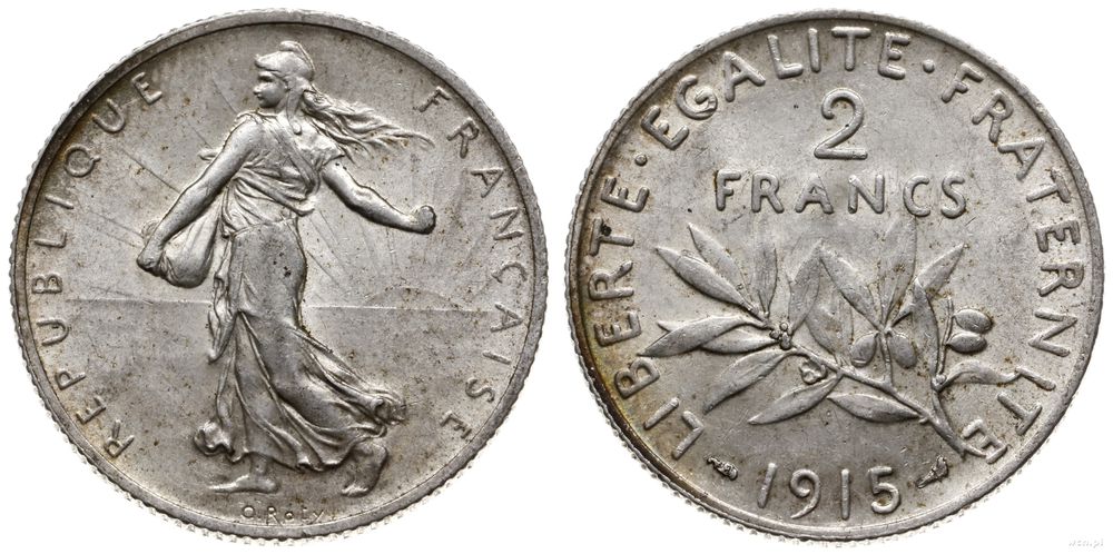 Francja, 2 franki, 1915