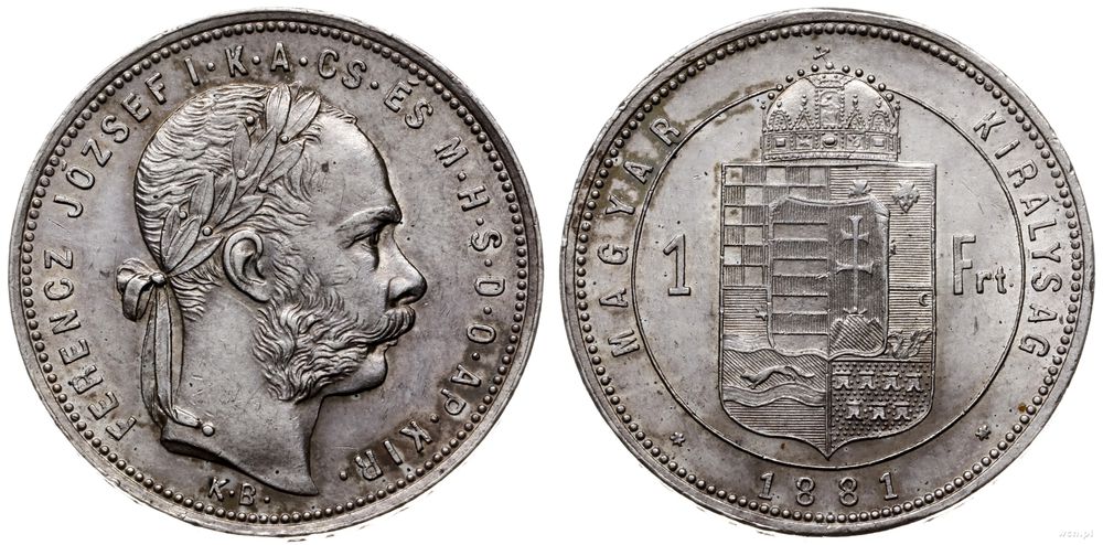 Węgry, 1 forint, 1881