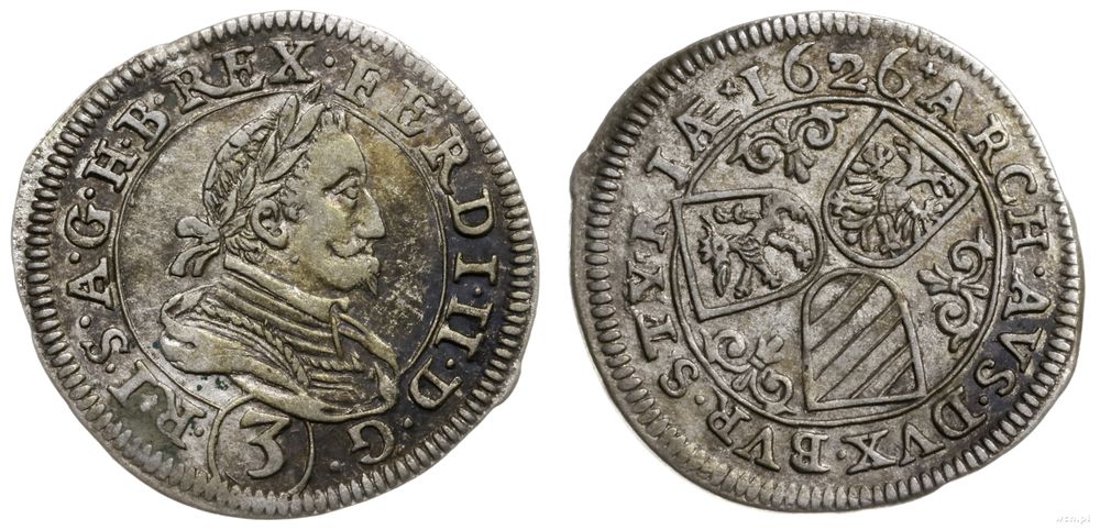 Austria, 3 krajcary, 1626