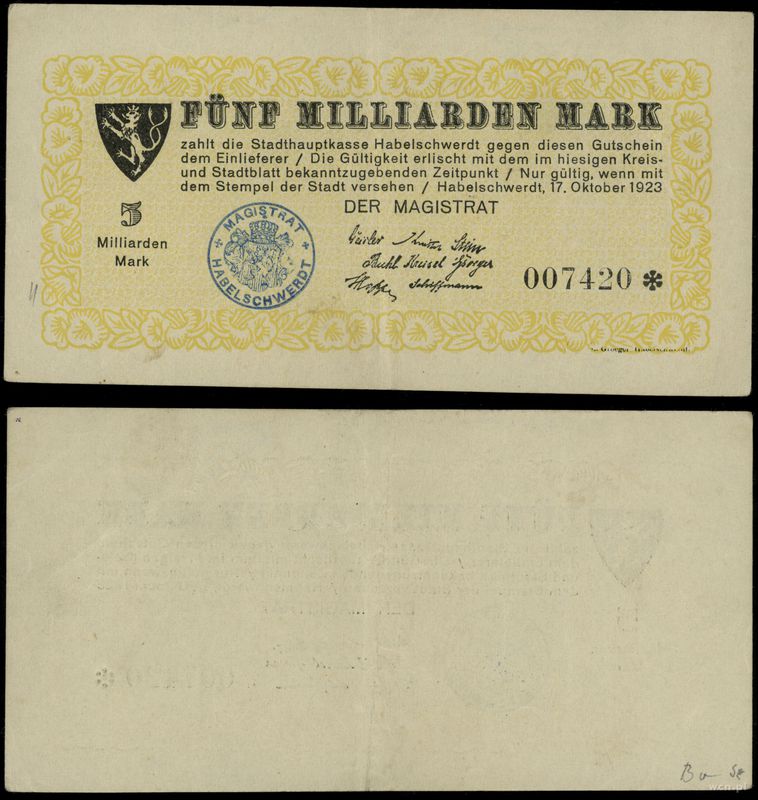 Śląsk, 5 miliardów marek, 17.10.1923
