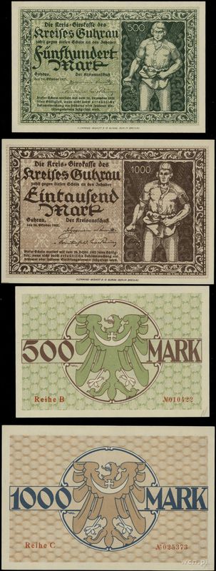 Śląsk, zestaw: 500 marek i 1.000 marek, 20.10.1922