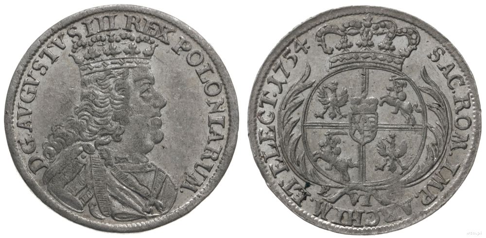 Polska, szóstak, 1754 EC