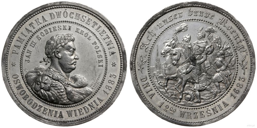 Polska, medal z okazji 200. rocznicy Odsieczy Wiedeńskiej, 1883