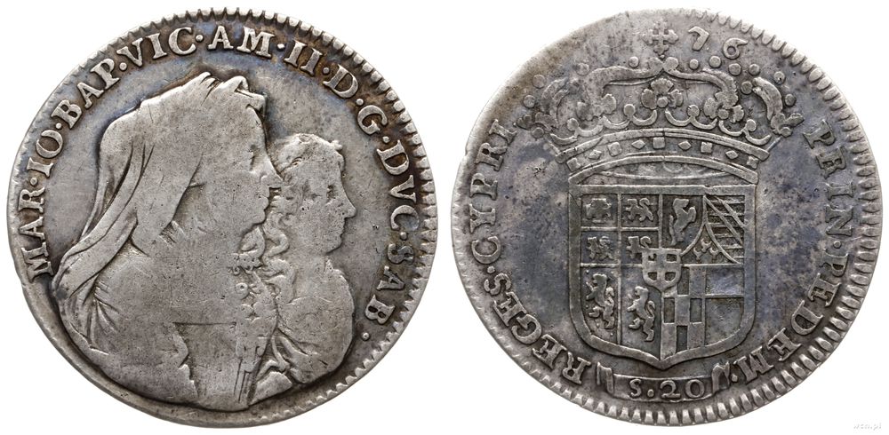 1 lira (20 soldi), 1676, Włochy - E-aukcja - Warszawskie Centrum