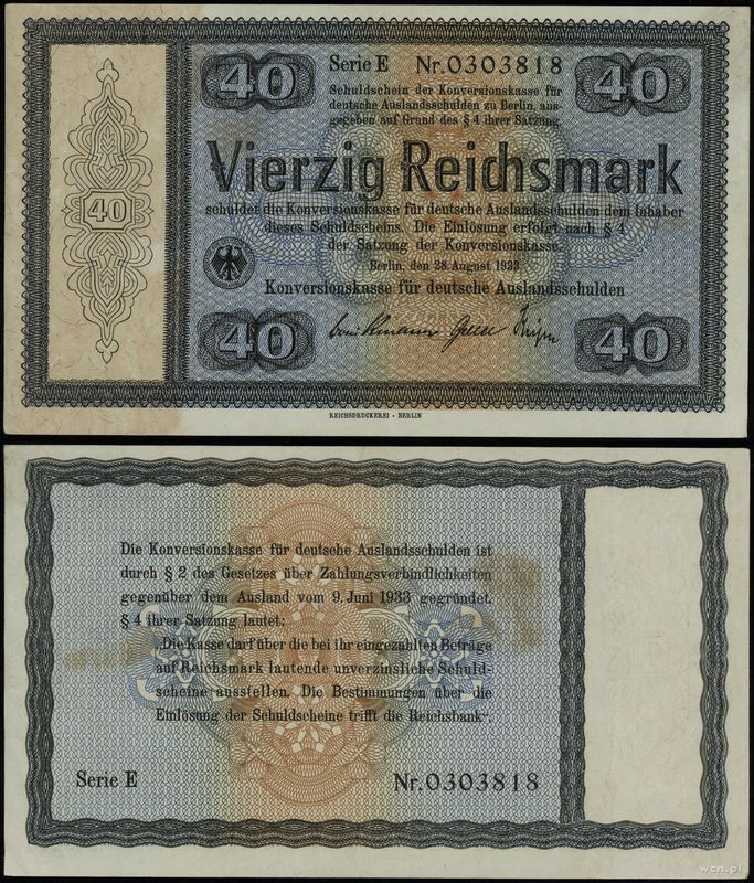 Niemcy, 40 marek, 28.08.1933