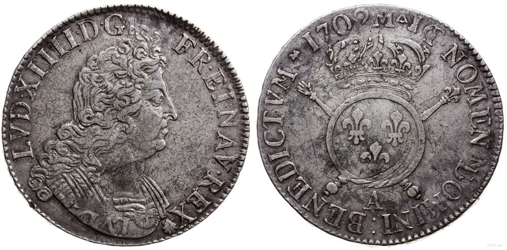 Francja, ecu aux insignes, 1702 A