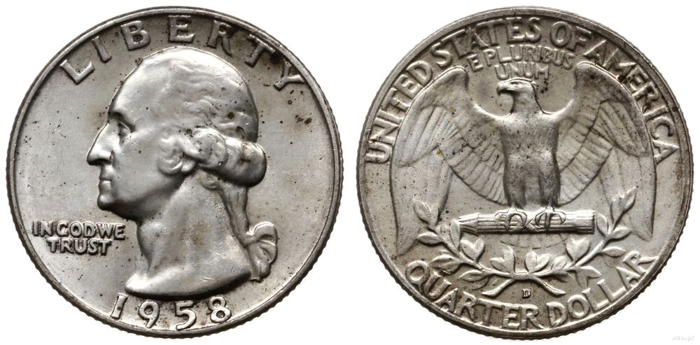 Stany Zjednoczone Ameryki (USA), 1/4 dolara, 1958 D