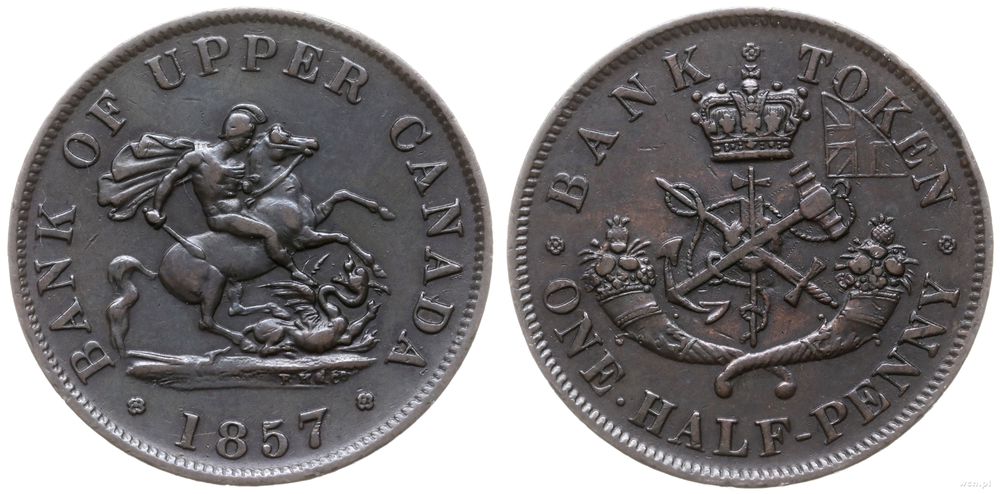 Kanada, token wartości 1 pensa, 1857