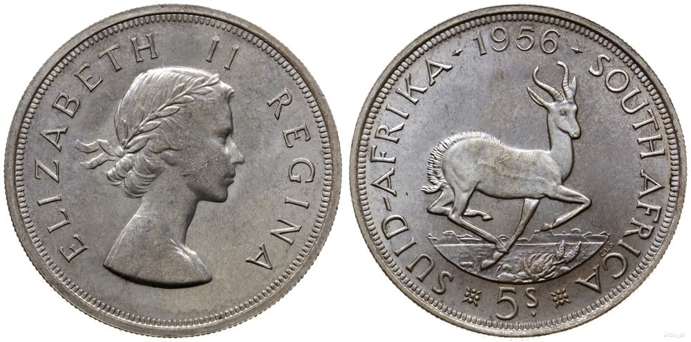 Republika Południowej Afryki, 5 szylingów, 1956