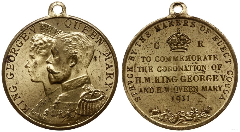 Wielka Brytania, medalik koronacyjny, 1911