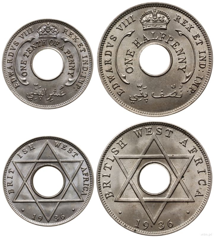 Brytyjska Afryka Zachodnia, zestaw 2 monet