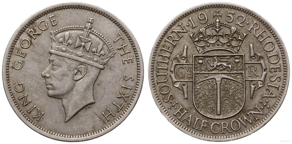 Rodezja Południowa, 1/2 korony, 1952
