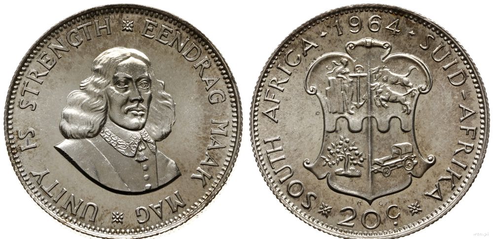 Republika Południowej Afryki, 20 centów, 1964