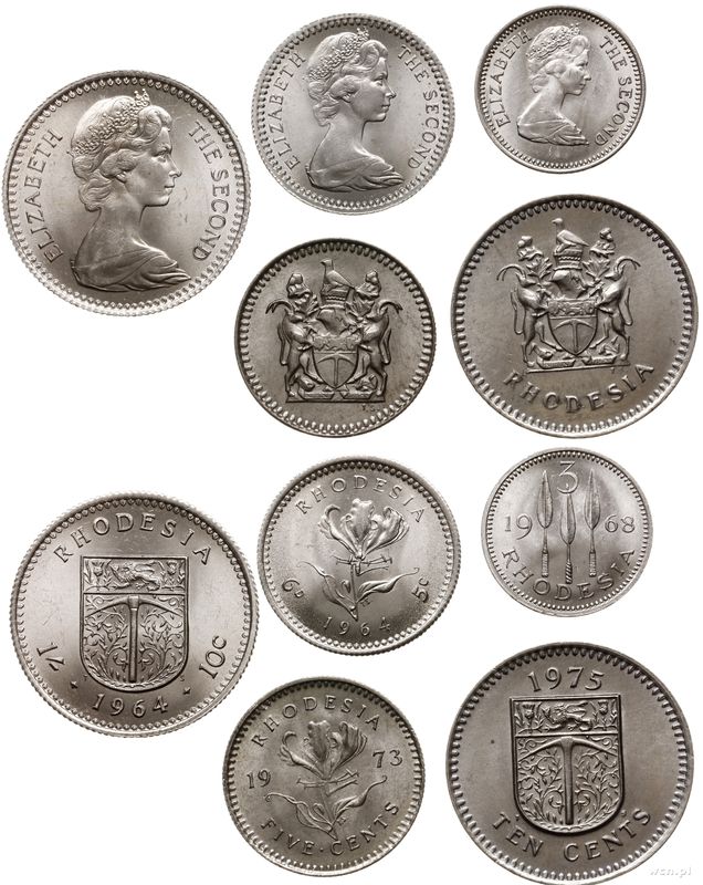 Rodezja Południowa, zestaw 5 monet