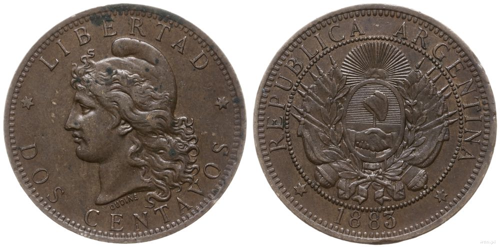Argentyna, 2 centavos, 1883