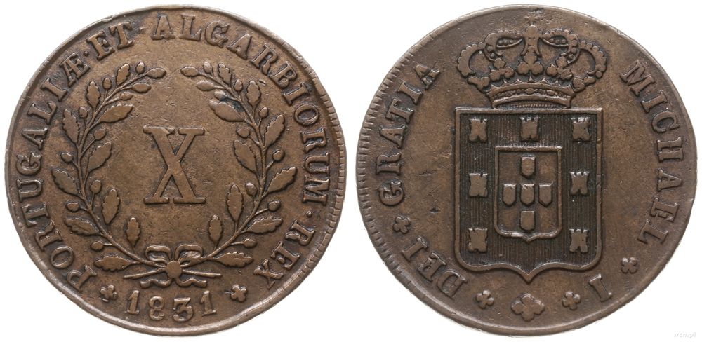 Portugalia, 10 reis, 1831