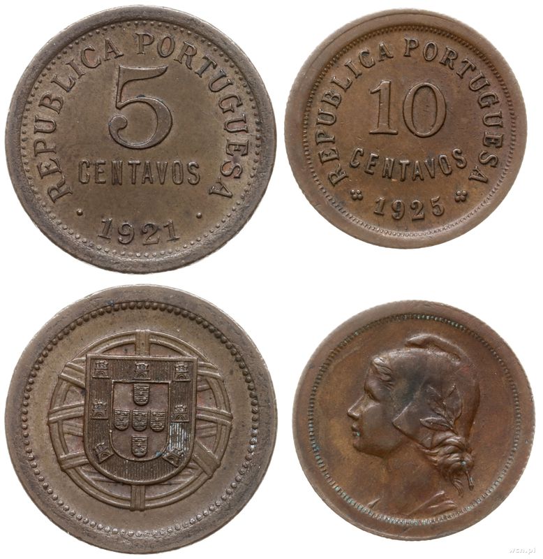 Portugalia, zestaw 2 monet