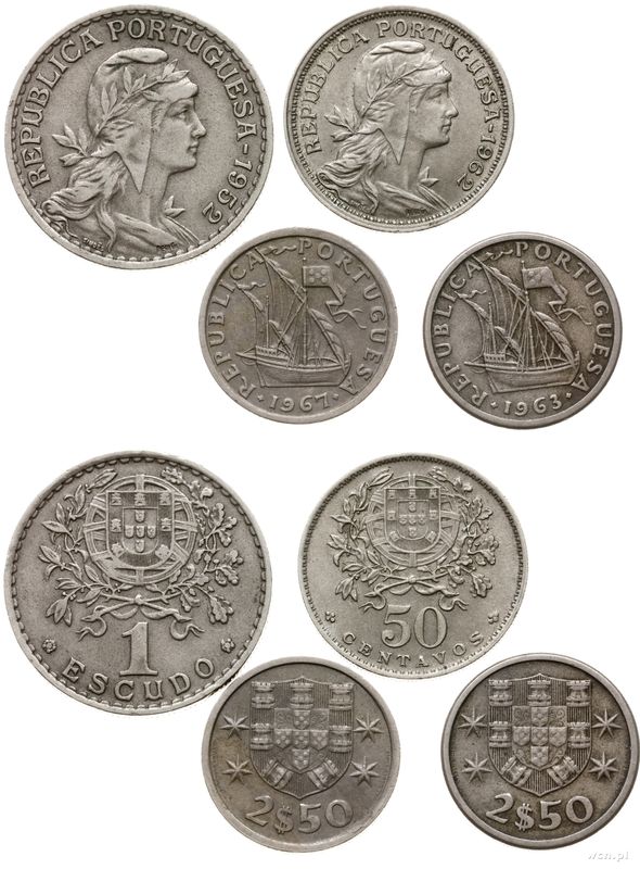 Portugalia, zestaw 4 monet