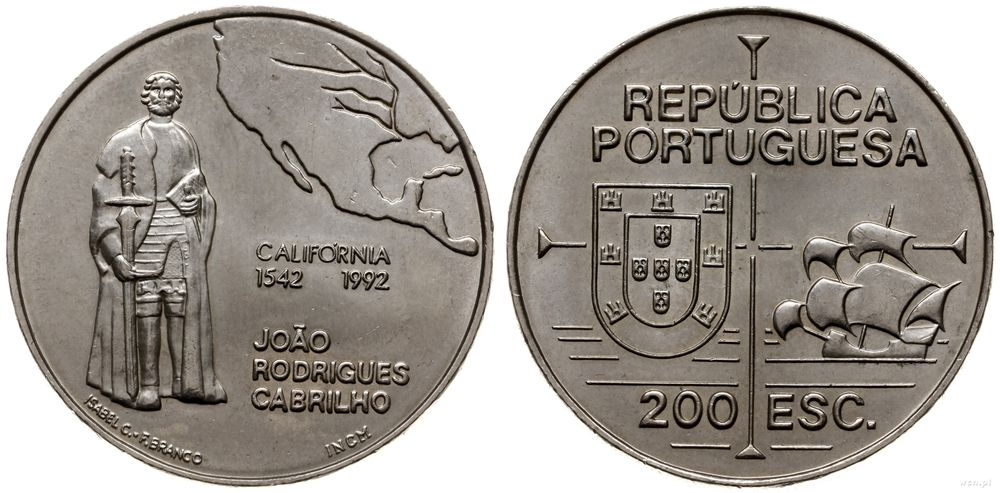 Portugalia, 200 escudos, 1992