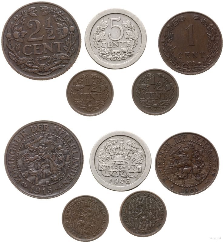 Niderlandy, zestaw 5 monet
