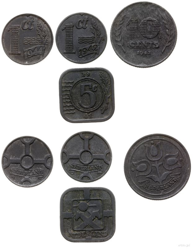 Niderlandy, zestaw 4 monet