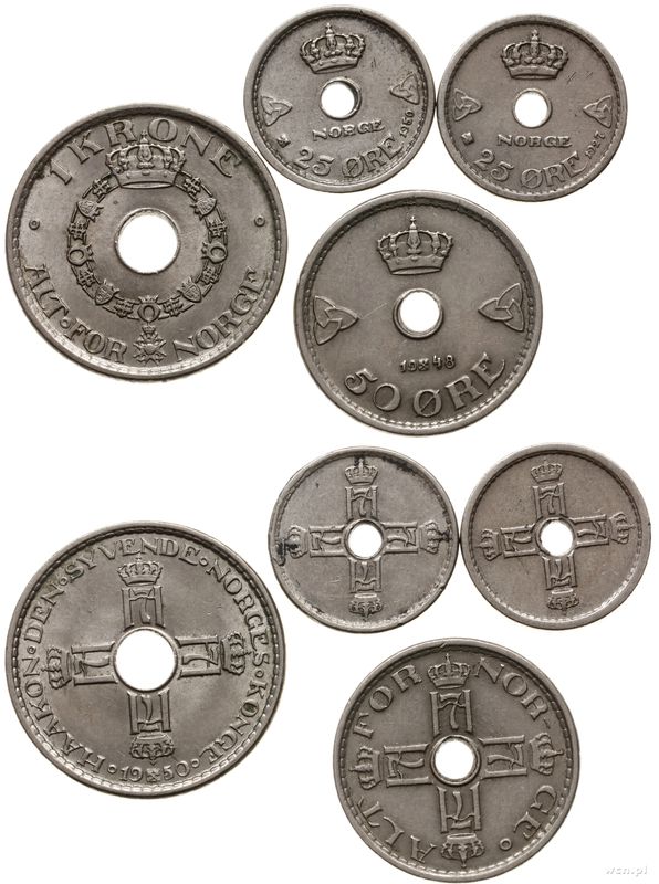 Norwegia, zestaw 4 monet