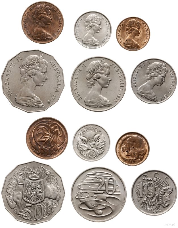 Australia, zestaw 6 monet
