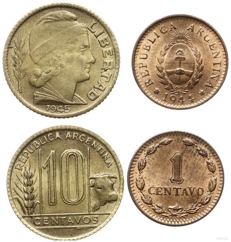 Argentyna, zestaw 2 monet