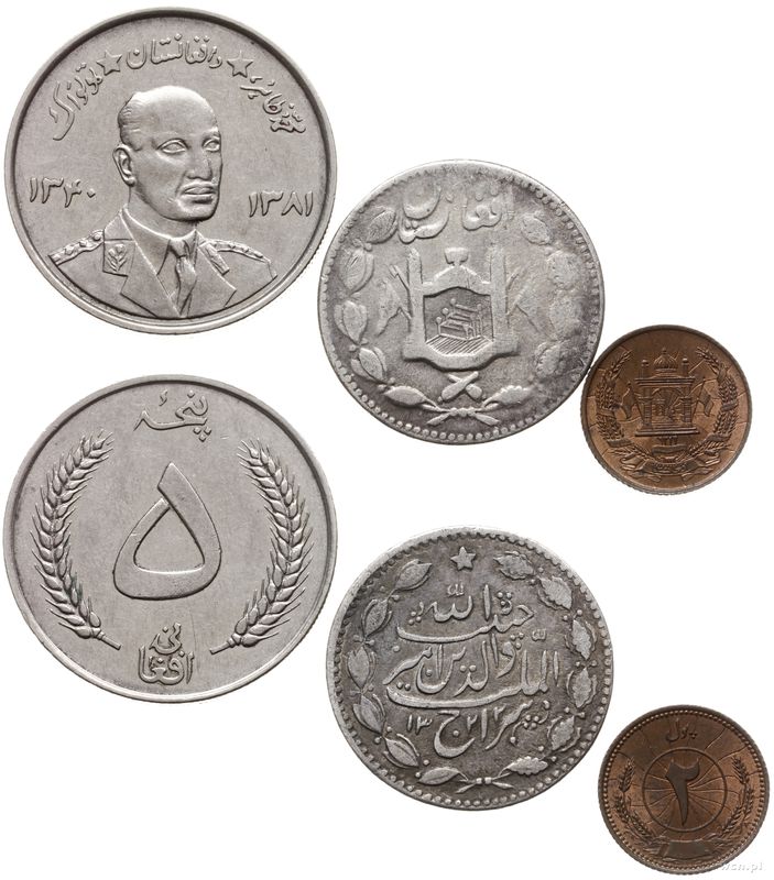 Afganistan, zestaw 3 monet