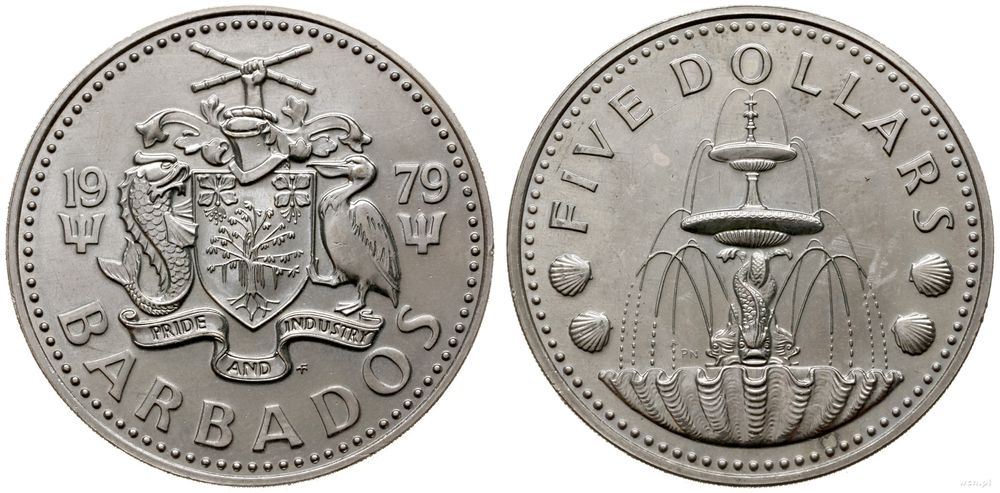 Barbados, 5 dolarów, 1979