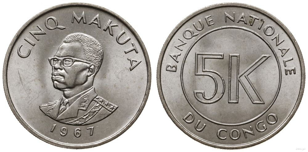 Kongo, 5 makuta, 1967