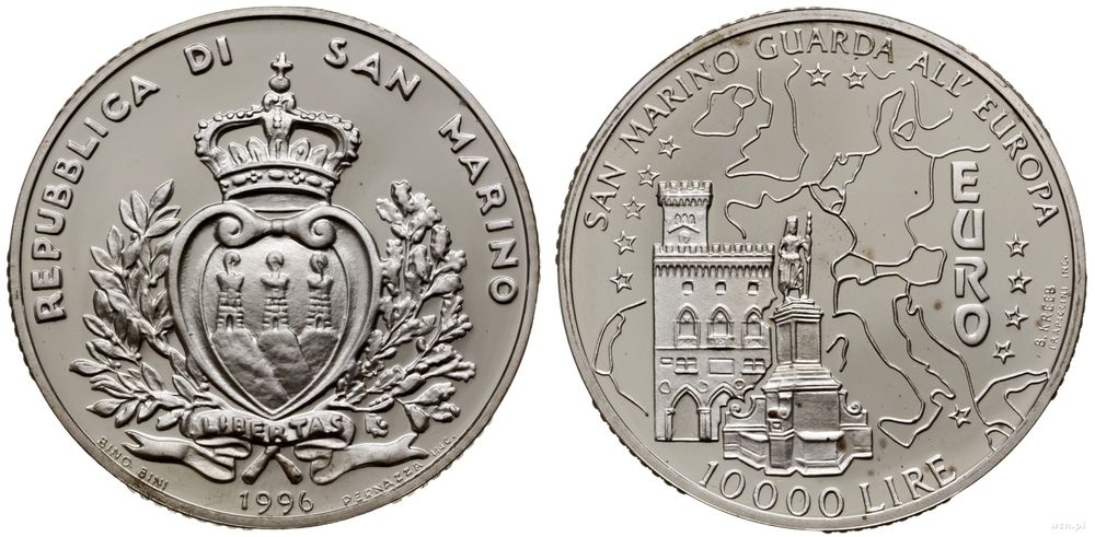 San Marino, 10.000 lirów, 1996