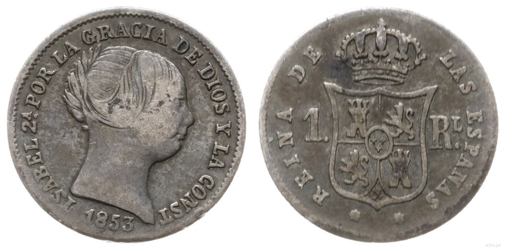 Hiszpania, 1 real, 1853