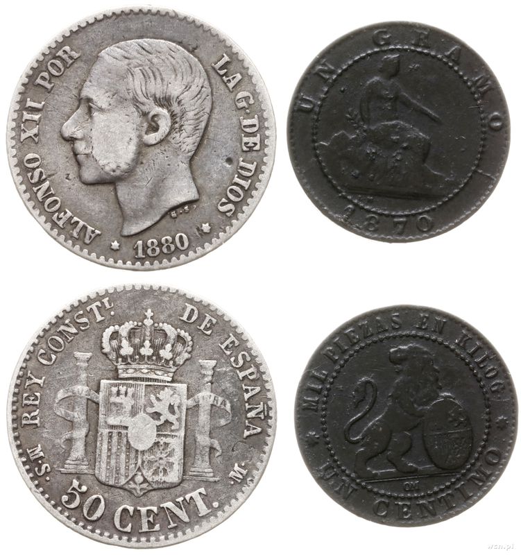 Hiszpania, zestaw 2 monet