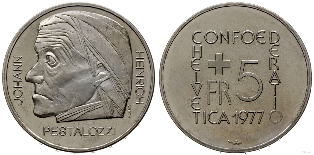 Szwajcaria, 5 franków, 1977