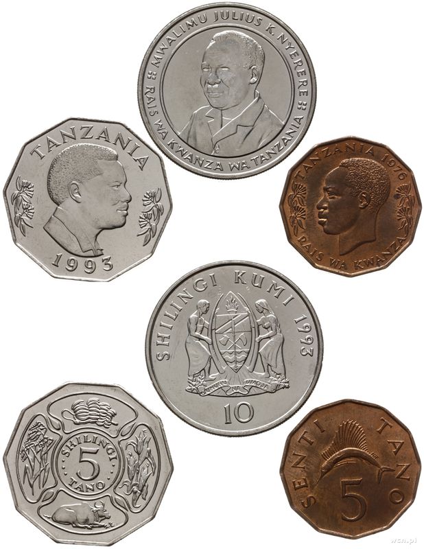 Tanzania, zestaw 3 monet