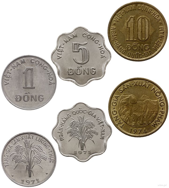 Wietnam, zestaw 3 monet