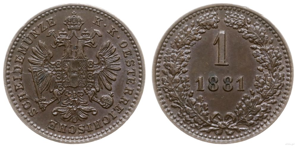 Austria, 1 krajcar, 1881