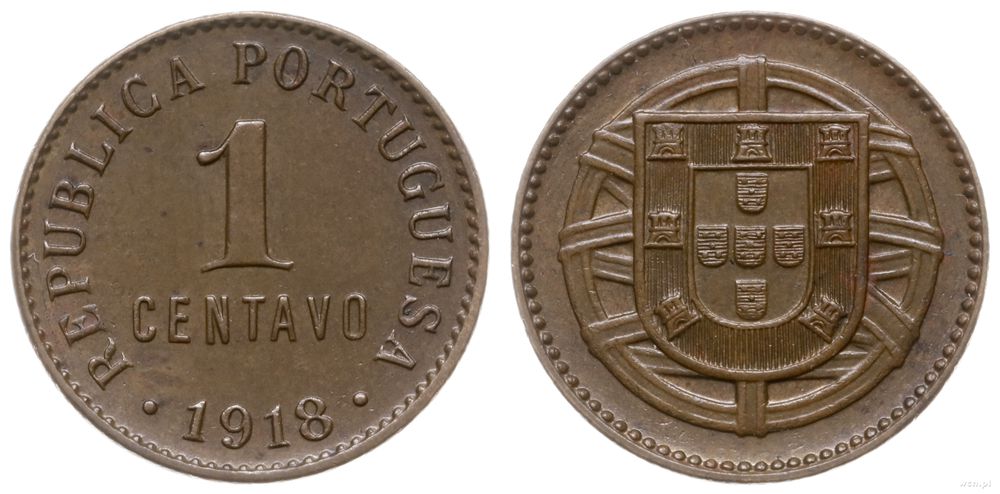 Portugalia, 1 centavo, 1918