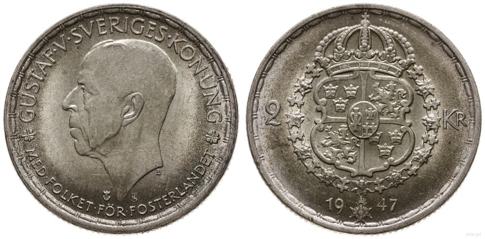 Szwecja, 2 korony, 1947