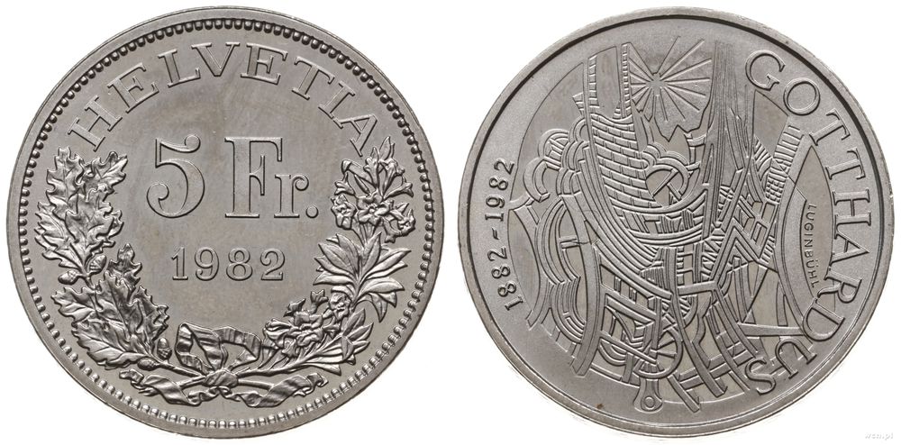 Szwajcaria, 5 franków, 1982