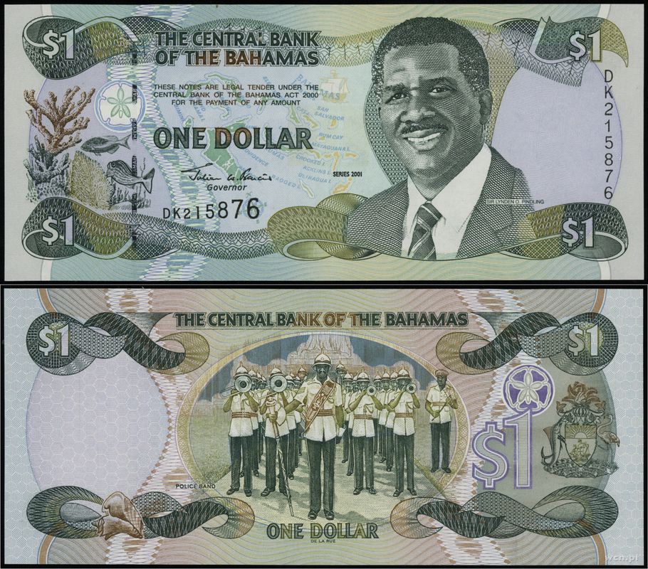Wyspy Bahama, 1 dolar, 2001