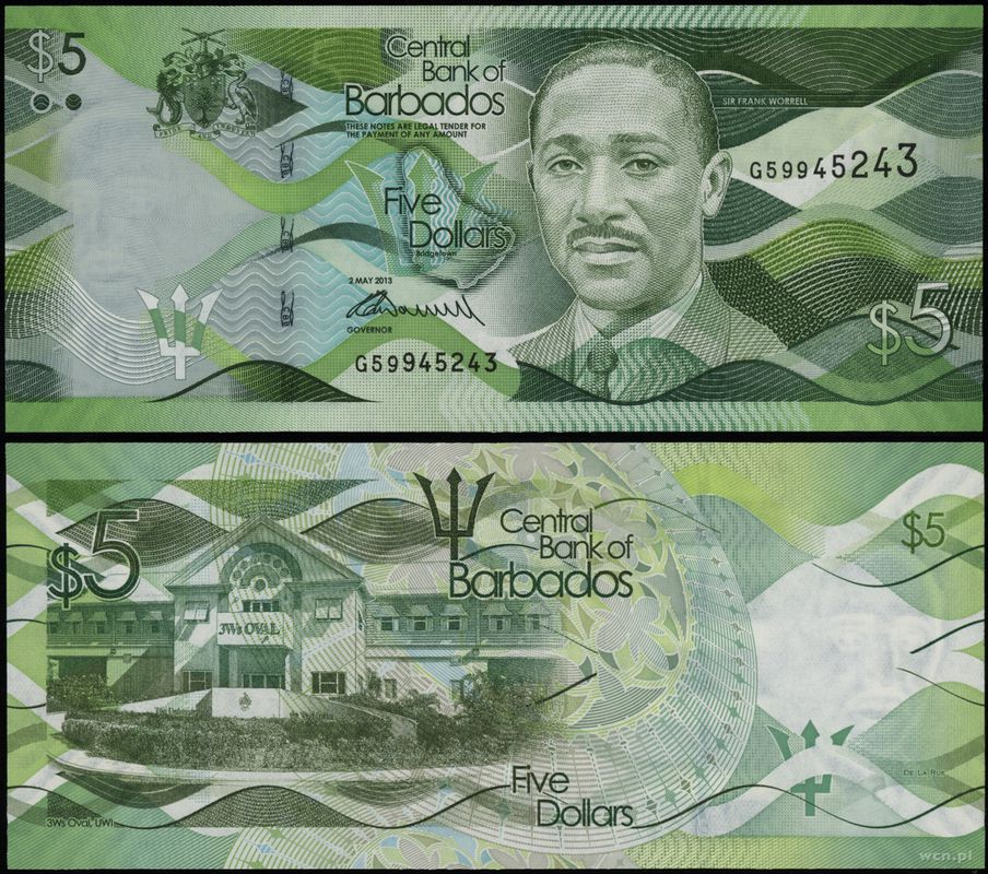 Barbados, 5 dolarów, 02.05.2013