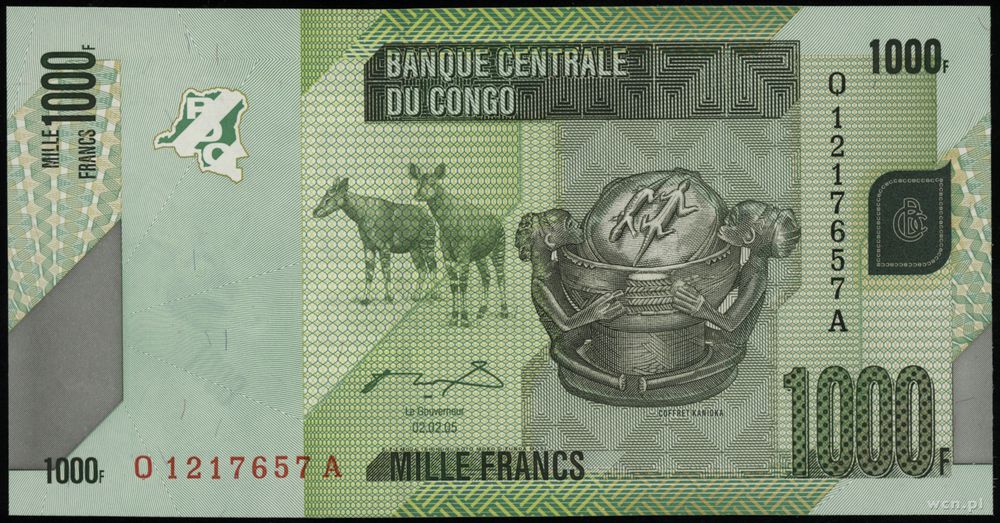 Kongo, 1.000 franków, 02.02.2005