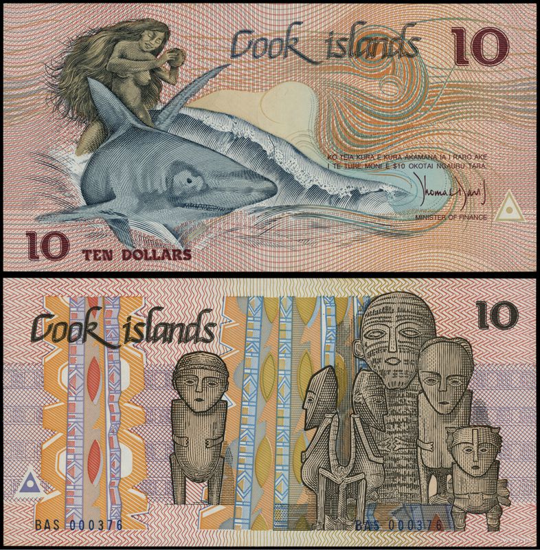 Wyspy Cooka, 10 dolarów, bez daty (1987)